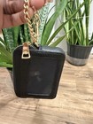 Coach Black Zip-around Wallet Card Case Id Window Gold Chain Solid Women