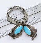 Vintage 925 Sterling Silver Bb Native Mexico Navajo Turquoise Watch Band Women