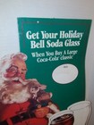 Rare Vtg 91 Xmas Coca Cola Cardboard Santa Claus Sign Store Display Coke Glasses