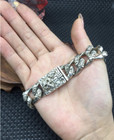 Tibetan Miao Silver Human Skeleton Head Statue Noble Bracelet