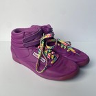Reebok Freestyle Hi Women   s Sneakers Purple Rainbow Laces Size 9 Vintage Retro