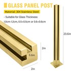 23 6  Gold Glass Panel Post 304ss Railing Balustrade For Balcony Deck Fence