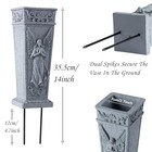Cemetery Flowers Vase With Spike  Memorial Grave Vase Resin Flowers 1 Gray