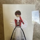 Vtg Gallery Fabric 3d Textile Wall Art Hardanger Norge Women Doll Framed