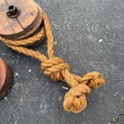 Pair Vintage Wooden Pulleys Pulley Block Wheels Nautical Farmhouse
