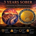     3 Year Sobriety Coin Aa Chip Medallion Alcoholics Anonymous Three Years Sober