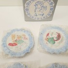 Vtg Hand Painted Set Of 6 Christmas Ornaments Snowman Trees Winter Skating Teddy