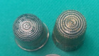 2 Antique Simon Simon s Brothers Bros Sterling Silver Sewing Thimbles
