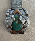 Vintage Hand Made Native American Sterling Silver Turquoise   Coral Watch Tips