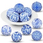  12 Pcs Decorative Balls 2 36  Chinoiserie Centerpiece Fabric Classic Style