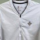 New Orleans Saints White Nfl On Field Nike Dry Fit 1 4 Zip Pull Over Large Read