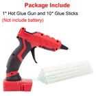 Cordless Hot Melt Glue Gun W 10 Sticks Heat Gun For Milwaukee 18v Li-ion Battery