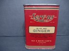 Vtg Antique Serv-us Ginger Spice Tin   Red   White Corp  U s a                A7