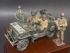 1 35 Scale Die-cast Resin Figure Model Kit Wwii Us Infantry Jeep Crew   Medic   