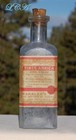 Antique Embossed   Labeled Bottle Homeopathic Pharmacy W  Glass Stopper