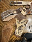 Vintage 1950s-1970s Large Lot Of Toy Cap Gun Leather rubber Holster Belts 