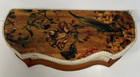 Vintage Wood Sewing Storage Box With Hinged Floral Top