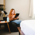 Dorm Bean Bag Chair With Drink Holder And Pocket  Black Smartmax  Durable Pol   