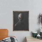 Vintage Alien Grey Wall Art  Sci-fi Horror Poster  Ufo Fantasy Cryptid Nhi Decor