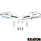 Chrome Grim Reaper Universal Custom Motorcycle Cruiser Mirrors - Free Adapters