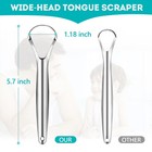 2 Pack Tongue Scraper For Adults Stainless Steel Tongue Cleaner With Travel 