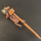 Antique Halloween Wood Black Cat Head Ratchet Noisemaker    German Toy Folk Art