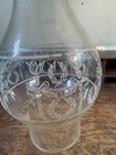 Vintage Torch And Wreath Oil Lamp Glass Chimney Shade Part   3    Prong Fitter 