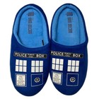 Doctor Who Tardis Police Box Slippers Adult Large Blue Bbc 2009 Licensed