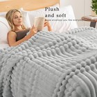 Exclusivo Mezcla Fleece Throw Blanket For Couch  Super Soft Striped Jacquard    