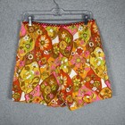 70s Shorts Womens 30  Floral Vintage Handmade Side Zip Hippy 
