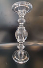 Candle Holders  Clear Handblown Glass Pillar  11 5   And 9 5   Set Of 2  No Box