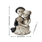 Skeleton Wedding Couple Figurine Gothic Skull Bride Groom Resin Halloween Decor