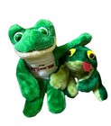 Lot Of 2 Vintage Frog Plush 9    Russ 1977 Fleegle   Stick   em-up Suction Cup Frog