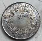 1848-dated France Academie Nationale Agricole Award Medal - Silver Plated Bronze