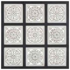 Nnevl Hand-carved Wall Panel Mdf 60x60x1 5 Cm Black And White