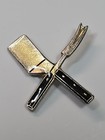 Steak  n Shake Lapel Pin Restaurant Chain Cleaver   Fork Small Size 