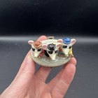 Porcelain Hinged Trinket Box 3 Blind  Mice With Trinket Glasses