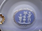 Vtg Ring Jewelry Dish Porcelain Cherub Trinkets Ashtray Vintage Blue Jasperware