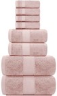 Luxury Pink Bath Towel Set - Hotel Soft Cotton 2 bath 2 hand 4 wash - 8 Piece
