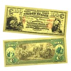 Us 100 Dollars Gold Foil Banknotes 10pcs With Envelope Plastic Crafts Money