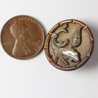 Antique Victorian Picture Button 21mm Ornate Floral Acanthus Mixed Metal C 1880