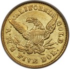 1850  5 Moffat   Co  Pcgs Ogh Au50 Territorial Gold Half Eagle 04510814