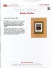 Bobby Fischer World Chess Champion Grandmaster Signed Autograph Photo R r Coa