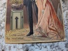 Vintage Victorian Christmas Couple Under Mistletoe Postcard  holiday Antique 1908