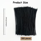 500-pack Metallic Black Twist Ties          6-inch Reusable Cable  Wire   Bag