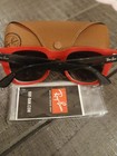 Ray-ban Wayfarer Rb2140 Black Plastic Frame Gray Tinted Uv400 Case