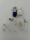 Lot Of 6 Vintage Mini Designer Perfume Bottles Empty Miniatures Glass