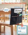 Vevor Chair Pockets For Classroom 24 Pack Seat Pocket With Name Tag Black