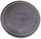 1838 Trade Navigation One Stiver Pure Copper Token British Guiana Guyana H215