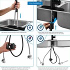 Kitchen Sink Faucet Brushed Nickel Single Handle Swivel Pull Down Sprayer Mixer